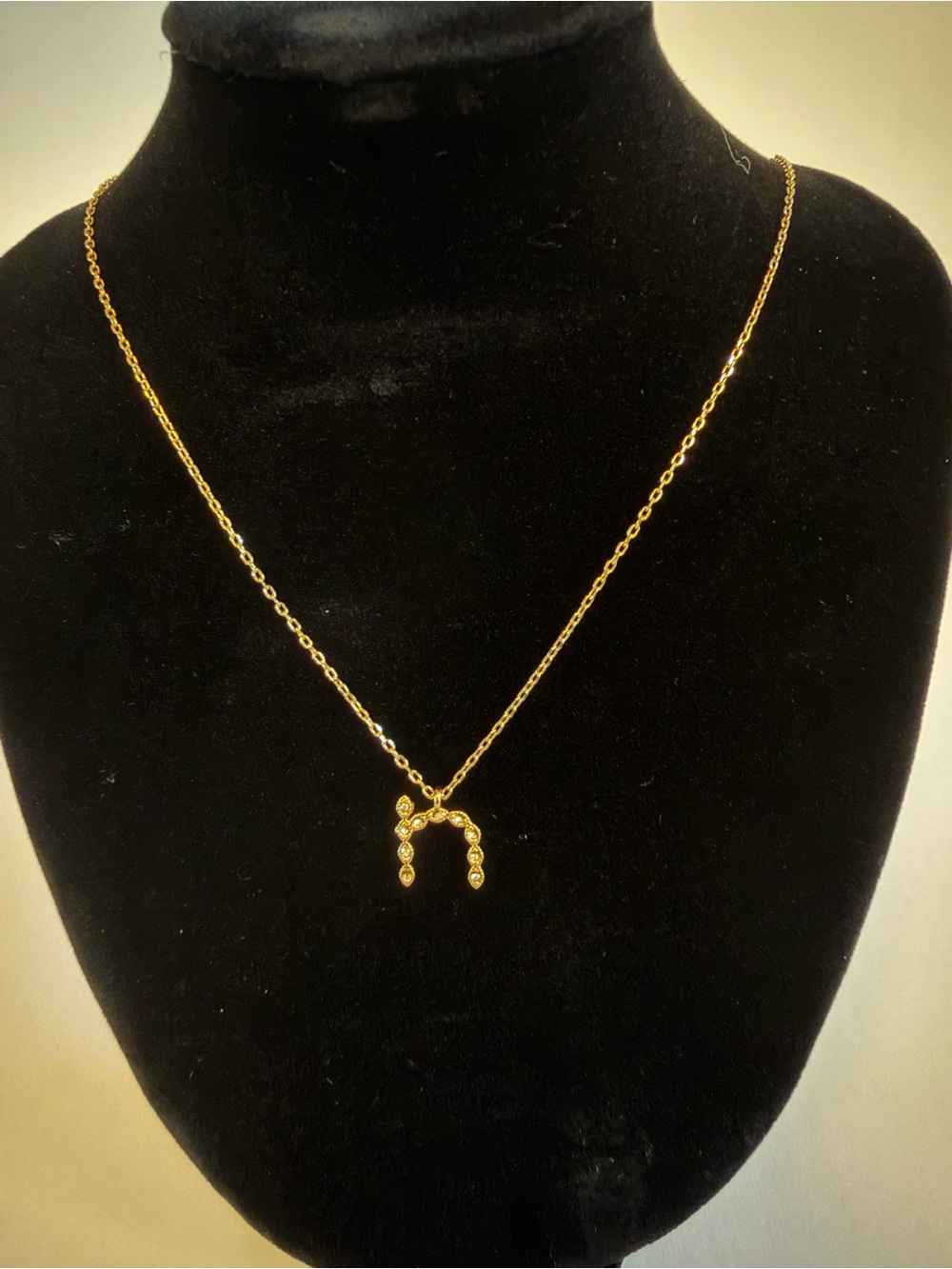 Maje Paris Gold‎ Initial 'n' Crystal Necklace 17" with 1.5" Extender NWT